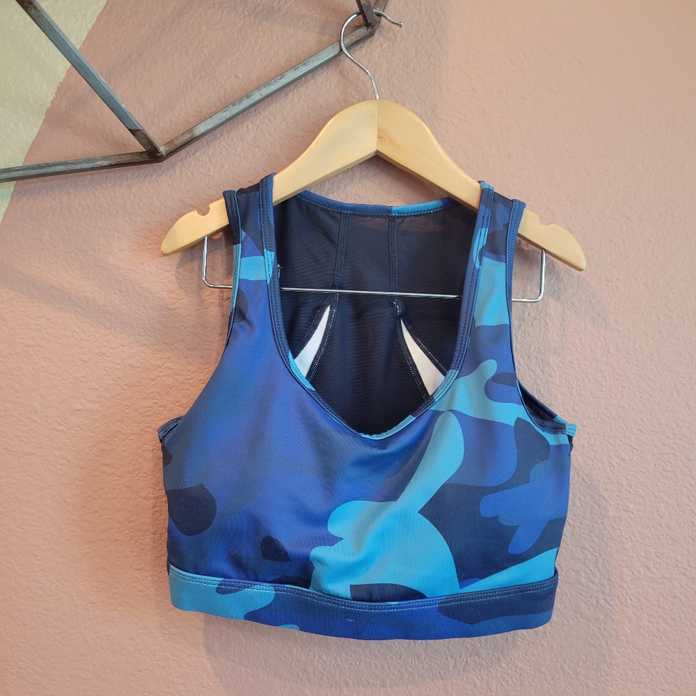 Zyia Active "Light and Tight" Blue Camo Sports Bra XS - Picture 3 of 10